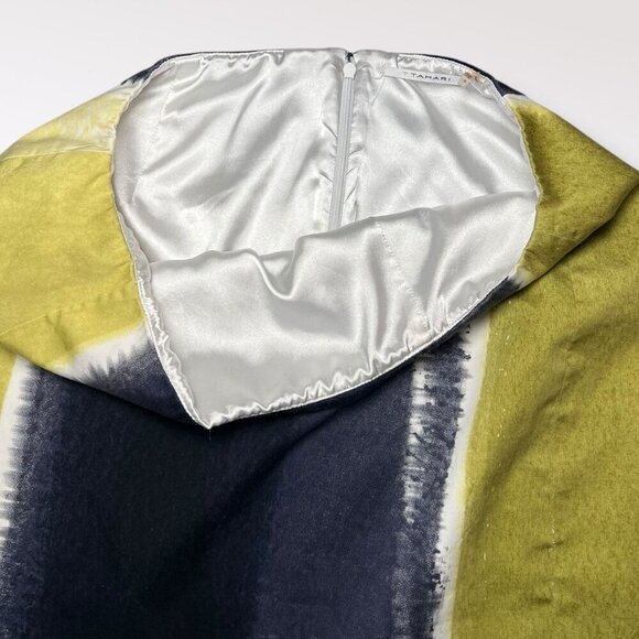 T Tahari Yellow Blue Mini Skirt Cotton Blend Size 14 - Picture 4 of 9